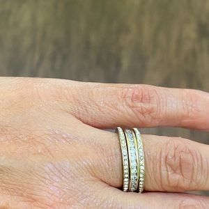 Loft set of three crystal ring set